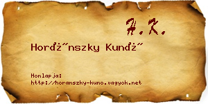 Horánszky Kunó névjegykártya